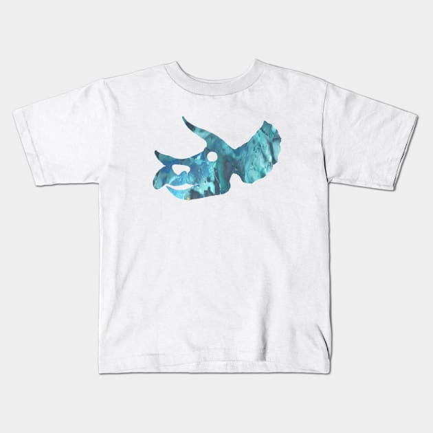 Triceratops Skull Kids T-Shirt by BittenByErmines